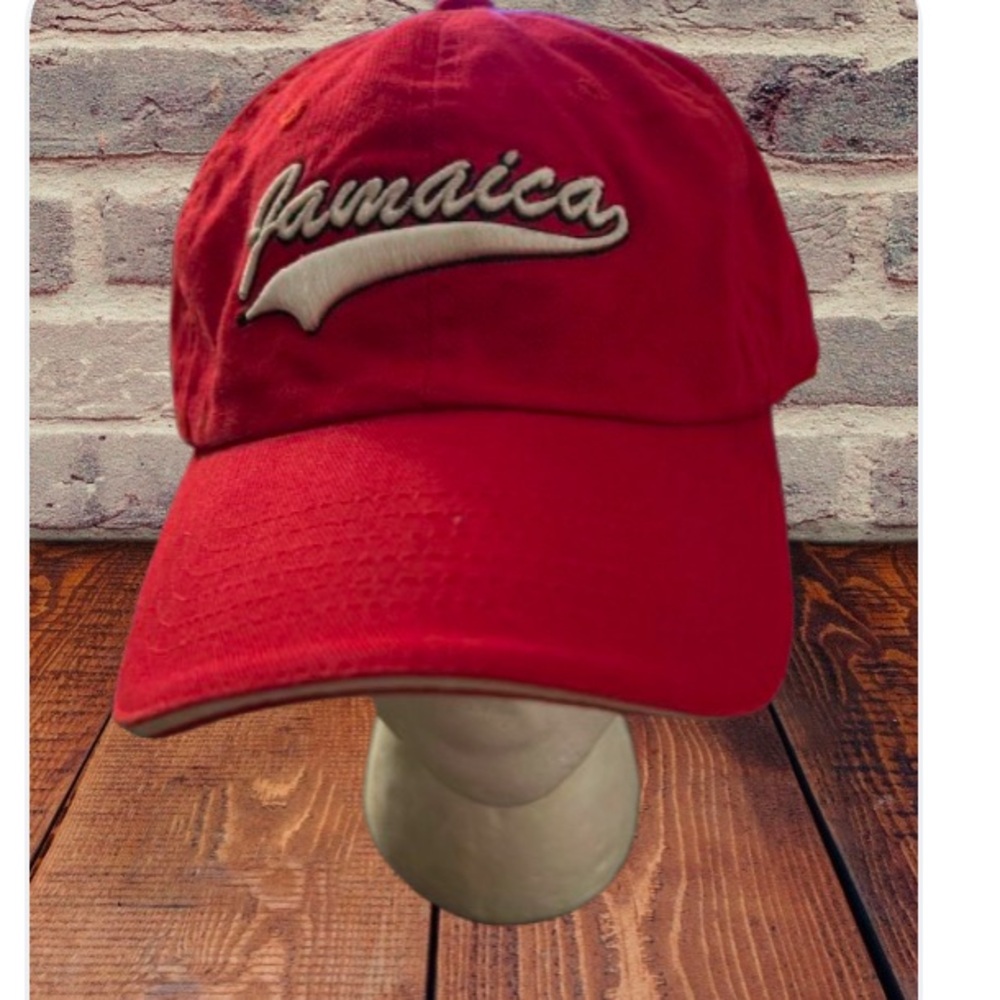 Hats/Caps -JAMAICA Embroidered Cap Hat Red & White Strapback Adjustable Good PGC